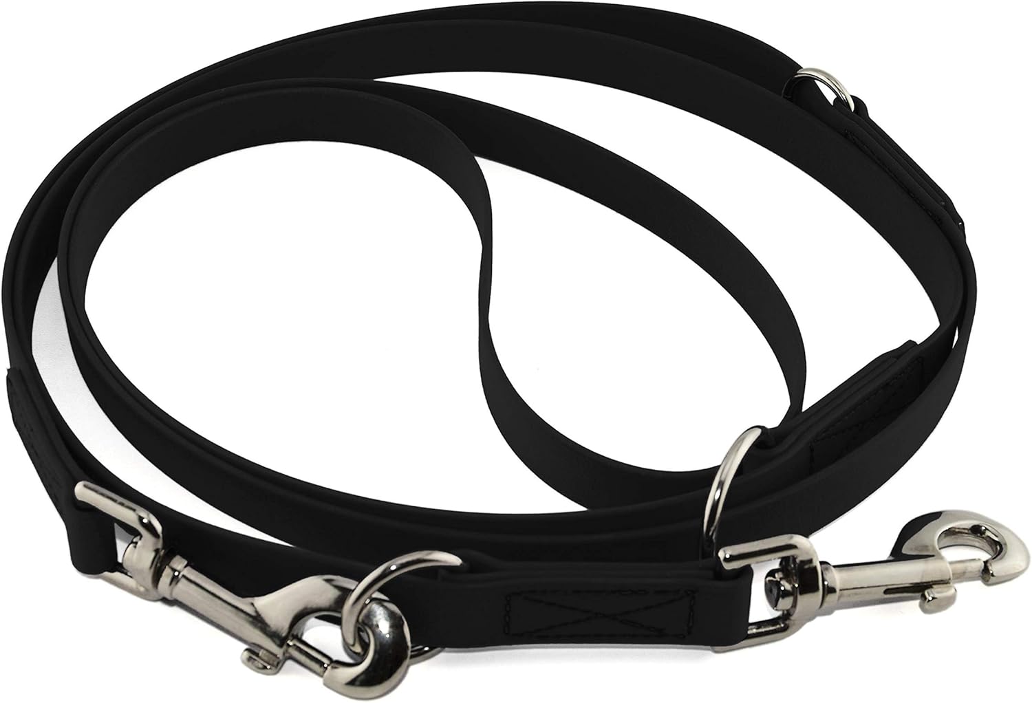 Multi-Adjustable Dog Lead, 19 mm Wide BioThane, 1.75 - 5 Metres, in 25 Colours, Sewn, Black, 3.0 m - Image 3