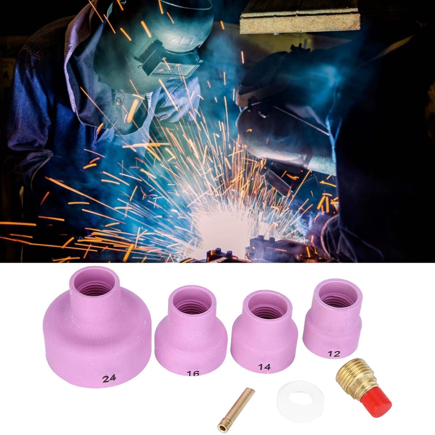 Ceramic Welding Cup, Ceramic Sandblast Nozzle Alumina Sand Blasting Ceramic Nozzle Cups Welding Equipment - - 