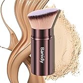 Makeup Brush Kabuki Face Brushes Retractable Travel Blush Kabuki Brush Portable Flawless for Foundation, Powder Blush, Bronze