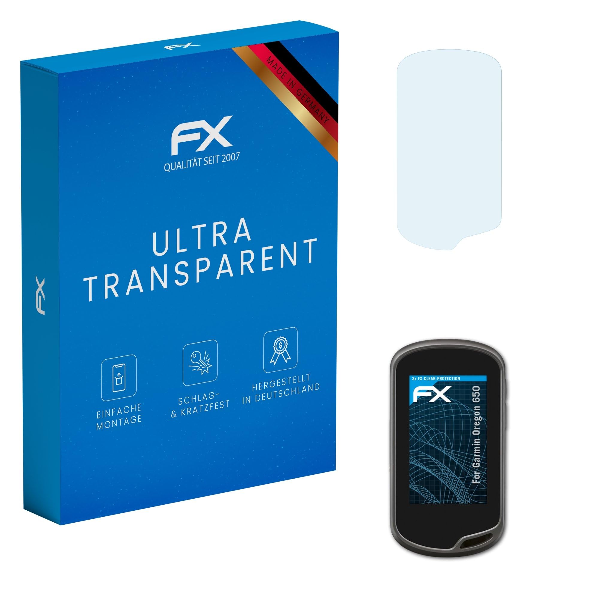 atFoliX Screen Protection Film compatible with Garmin Oregon 650 Screen Protector, ultra-clear FX Protective Film (3X)