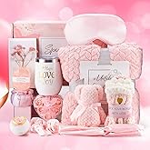 LuckyBundle Birthday Gifts for Women - Luxury Self Care Gift Basket for Her, Mom, Sister, Bestied Coworker - Unique Spa Care Package with Flannel Blanket - Ideal for Mother's Day, Get Well Soon