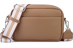 DIVCIDLC Small Crossbody Bag with Wide Guitar Strap Camera Purse Shoulder Handbag Satchel