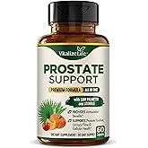 Vitalize Life Prostate Support Supplement for Men – Saw Palmetto & Pygeum Defense Formula – Supports Healthy Urinary Flow & Nighttime Comfort – Complex with Zinc & Mushroom Blend – 60 Capsules