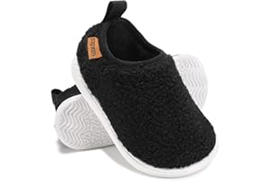 STQ KIDS Toddler Kids Slippers Boys Girls Indoor House Shoes Non-Slip Fuzzy Warm Woolen Bedroom Baby Slip On Slipper Cozy Lightweight Walking Shoes for Home Outdoor Winter Unisex