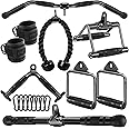 WNOEY Solid Steel Cable Machine Accessories for Home Gym, Triceps Pull Down Attachment, Cable Attachments for Gym, LAT Pull Down Attachment Weight Fitness