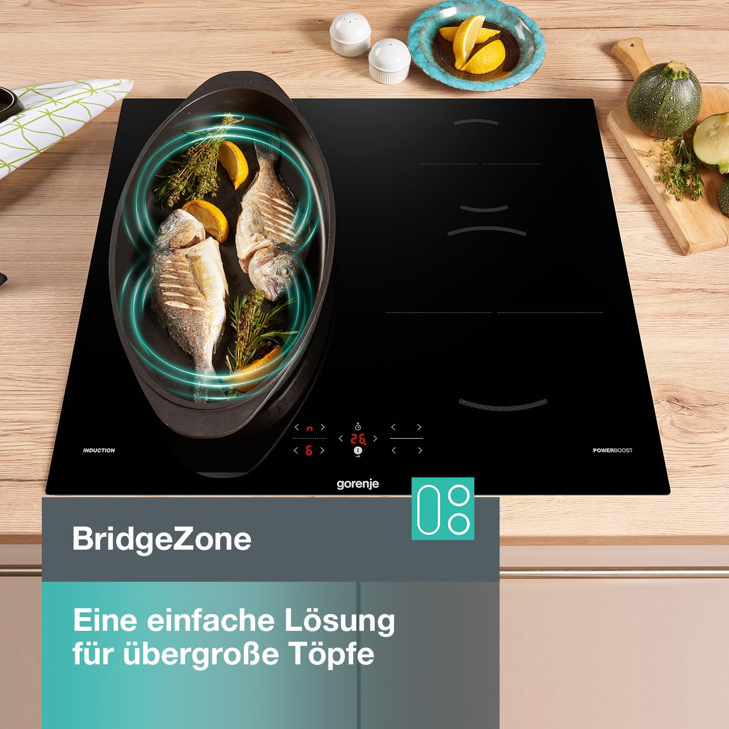 Gorenje GI621FMC Induktions-Kochfeld/Glaskeramik/BridgeZone/TouchControl/PowerBoost/Timer/ChildLock/Restwärmeanzeige/Schwarz 8