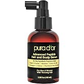 PURA D'OR Advanced Peptide Scalp Serum for Fuller-Looking Hair, 3.38oz | 25+ Key Ingredients, Copper Tri-Peptide, Caffeine, Lightweight Leave-In, Daily Care, Botanical Extracts, Vegan, Men &amp; Women