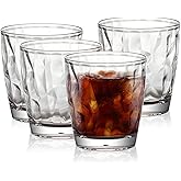 Topsky 10-ounce Plastic Water Tumblers | Set of 4 Transparent Unbreakable Drinking Glasses Clear Acrylic Reusable Juice Wine Cups for Home Picnic Party, Dishwasher Safe, Stackable (Transparent)