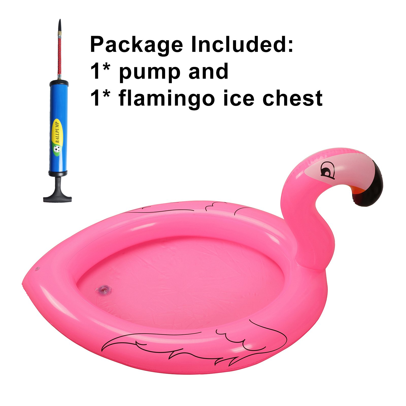 Inflatable Flamingo Cooler Salad Buffet Serving Bar Tray Ice Chest Drink Holders for BBQ Picnic Pool Flamingo Beach Bachelorette Hawaiian Luau Party Supplies Decorations