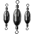 AMYSPORTS Saltwater Fishing Weights Swivel Bullet Sinkers Fishing Weight Brass Fishing Weights Freshwater Bass Sinker Weight with Swivel Rolling