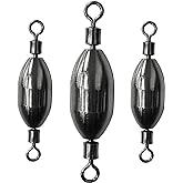 AMYSPORTS Saltwater Fishing Weights Swivel Bullet Sinkers Fishing Weight Brass Fishing Weights Freshwater Bass Sinker Weight with Swivel Rolling