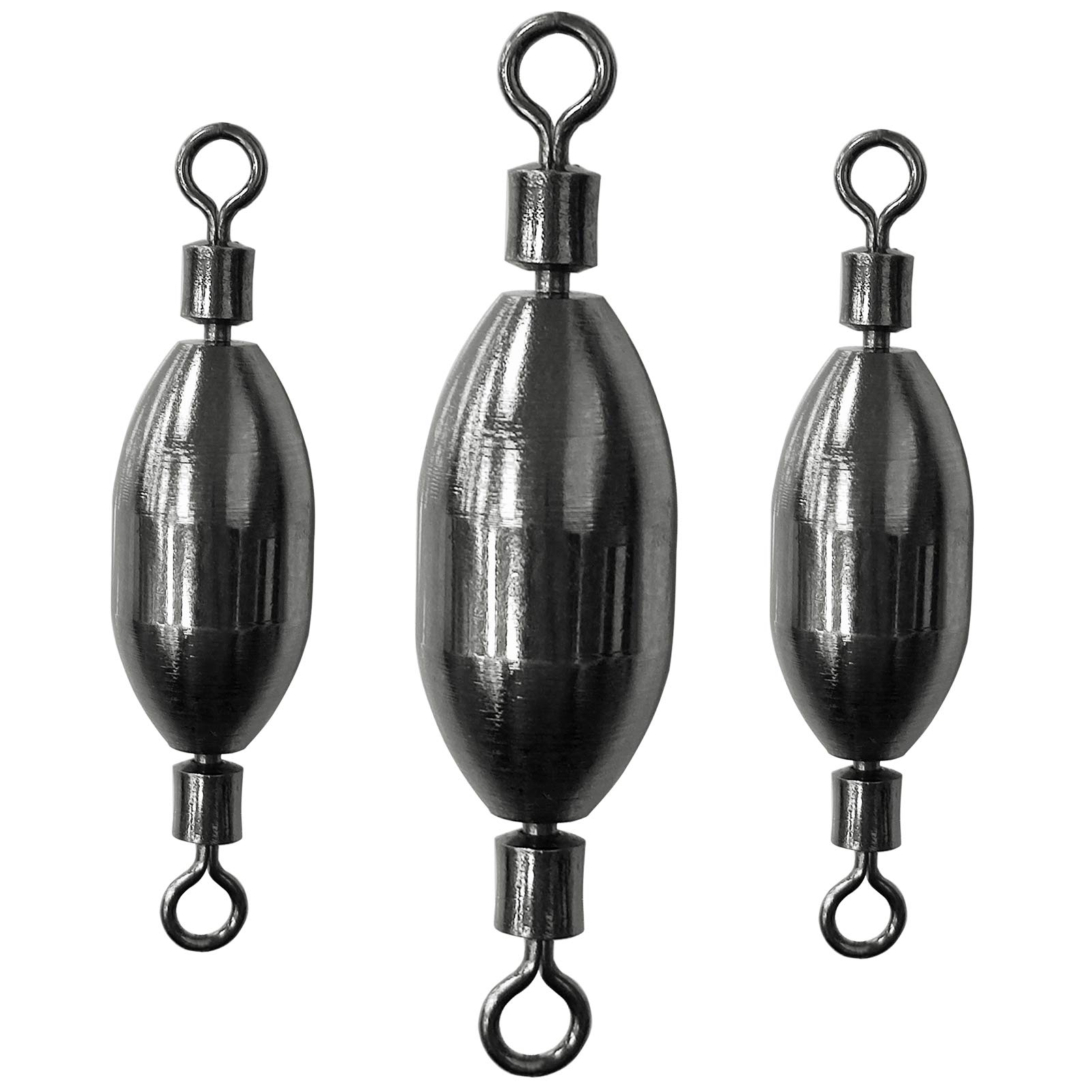 20 Pcs Brass Fishing Sinkers With Swivels - Egg & Bullet Weights For Saltwater/Freshwater, Drop Shot, Trolling