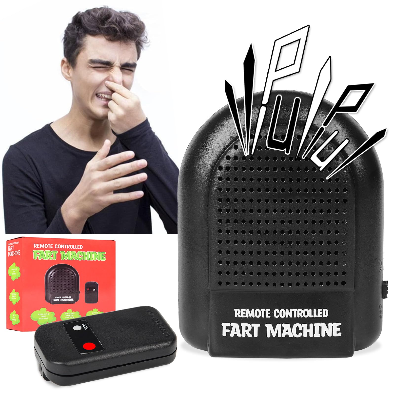 Fart Machine with Remote, Electronic Remote Controlled Fart Machine, Funny Prank Toy, Farting Machine for Family and Friend