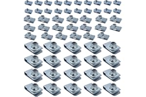 60 Pcs M6 M8 M10 Stainless Steel U-Clip Nuts, 304 Grade Speed Fasteners for Sheet Metal, Panel Mounting Kit with Threaded Spr