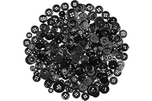 XENTRLOLOGIC 450-550 Pcs Assorted Size Buttons for Sewing, Arts & DIY Crafts - Black, 0.3-1 inch