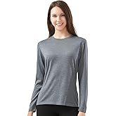 MERIGREENY Women’s 100% Merino Wool Base Layer Top, Merino Wool Long Sleeve Undershirt, Wool Thermal Shirt