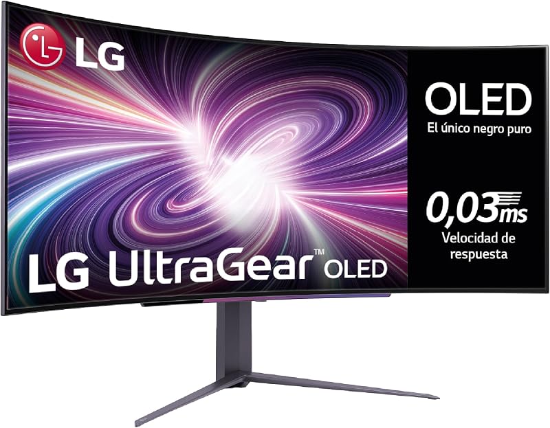 Lg 45gs96qb-b - monitor ultragear de 45 polegadas, tela oled, 3440x1440, 21:9, 0,03 ms, 240 hz, compatível com g-sync e freesync premium pro, roxo