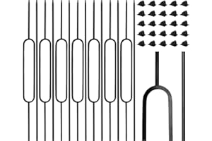 ACNOYEL 16 Pack Wrought Iron Balusters for Staircase Interior, 1/2" x 44" Hollow Deck Spindles Stair Railing Indoor with 32 Fixed Swivel Shoes, Metal Double Twist Ellipse Decorative Stair - Matte Black