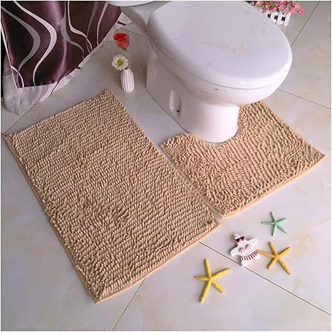 Amazon トイレマット 吸水 速乾 滑り止め付き トイレタリー おし インテリア お手洗い トイレ床マット 3ピースベルベットンバスルーム敷物セット U字型輪郭付きトイレマットラグ 1ふたカバー 浴槽シャワー用滑り止め機洗濯機敷物敷物 カーペット トイレ 敷物 トイレ