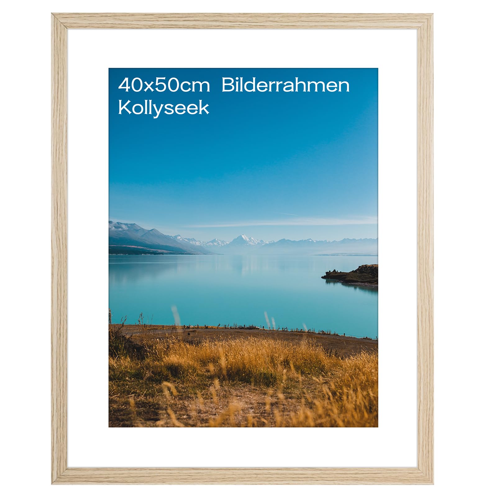 kollyseek Picture Frame 40 x 50 cm MDF and Acrylic Glass Wood Picture Frame Wood for Hanging and Standing Living Room for Standing and Hanging, Decorative Frame