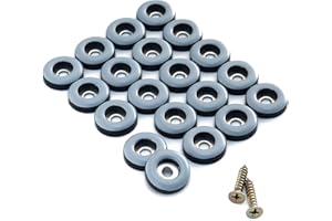 3/4" Screw on Furniture Glides Sliders for Wooden Furniture-Furnigear Heavy Duty PTFE (Teflon) Chair Leg Slides Move Your Furniture Easy & Safely - Best Floor Protector (20 Pack)