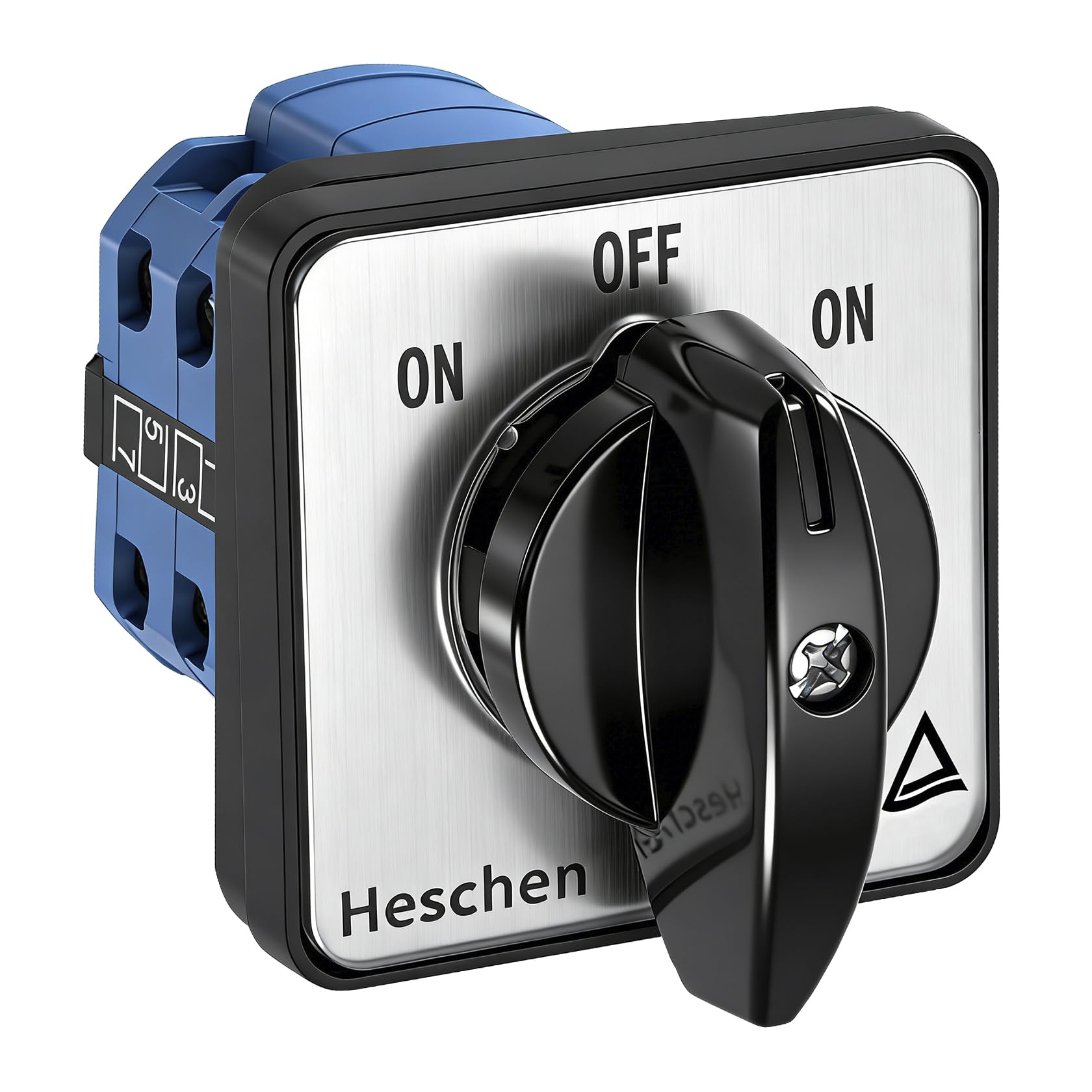 Heschen Universal Rotary Cam Selector Changeover Switch, SZW26-20/B202.2, (ON)-OFF-(ON), Momentary Type, 660V 20A, 3 Position, 2 Phase, 8 Terminals