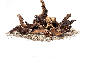Ultum Nature Systems Driftwood - Mopani Wood - Natural Aquarium Hardscape for Planted Tank Aquascaping - Fish, Crab, Reptile, Bird, Paludarium Enclosure Structure, Terrarium Decor - LRG 1Pc, 17-22"