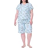 Karen Neuburger womens Plus Size Short Sleeve Bermuda Set