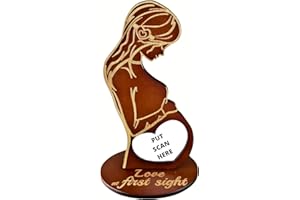 Heart's Sign Baby Ultrasound Photo Frame - Pregnant Wife Gifts From Husband | Expecting Mom Gift for Pregnant Friend | Gifts for Pregnant Wife | Sonogram Frame Gift for Pregnant Women (Brown)