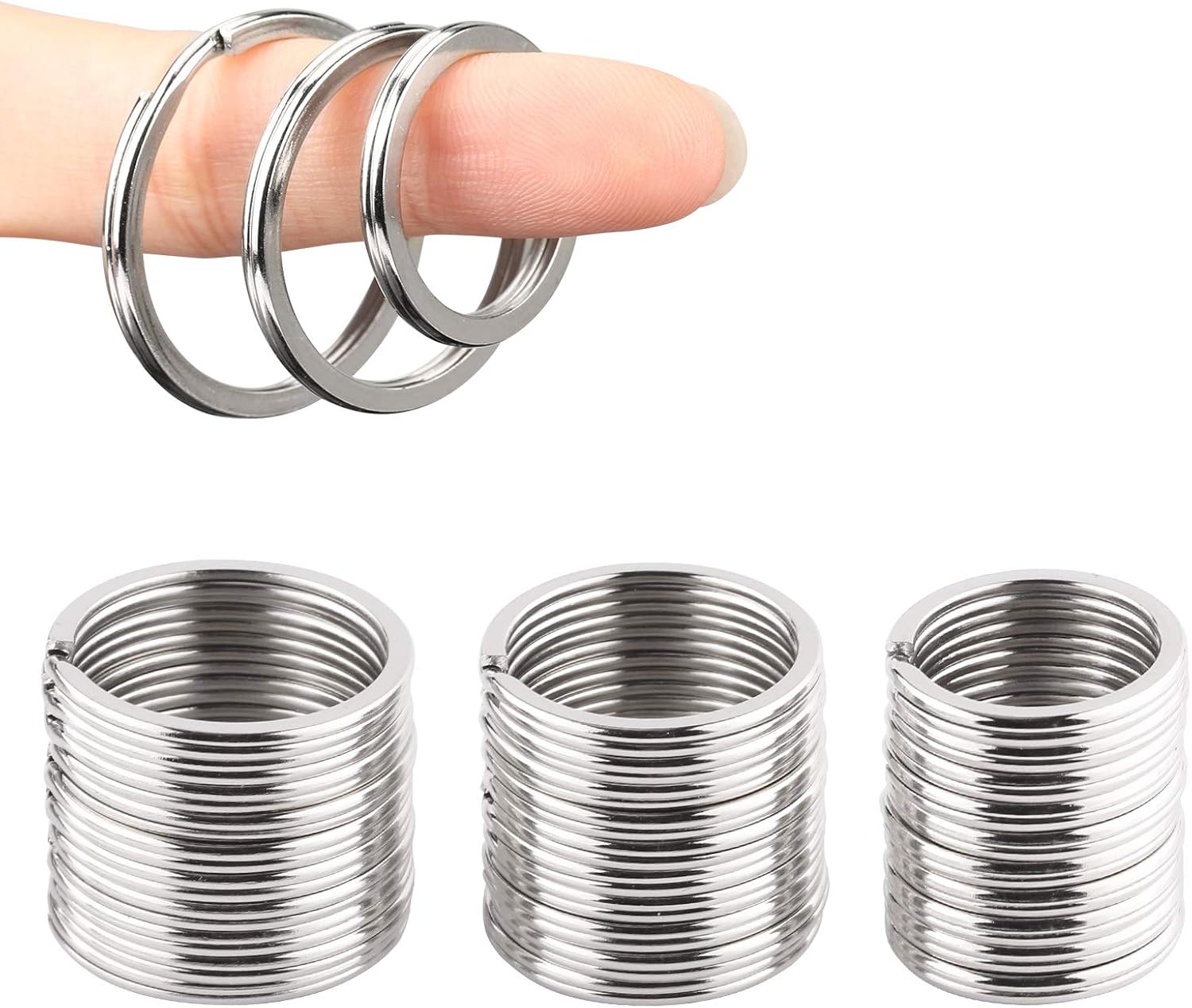 Key Rings-Round Flat Key Chain Rings Metal Split Ring for Home Car Heavy Duty Keys Organization DIY Attachment, 30 Pieces (Silver) at  Men’s Clothing store