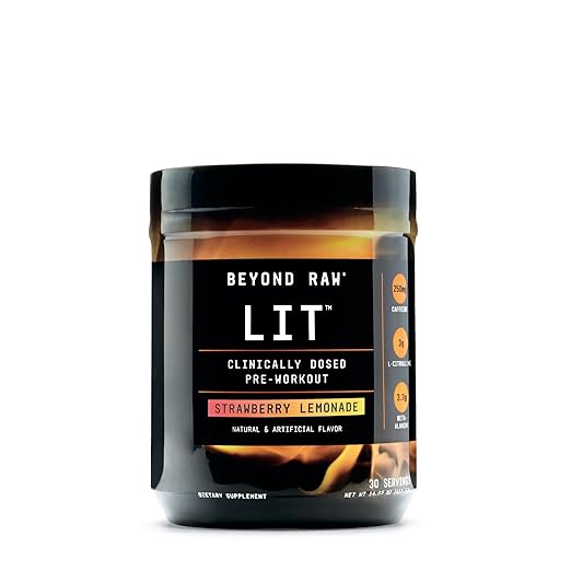 Beyond Raw LIT Pre Workout Powder Energy Drink, Strawberry Lemonade, 30 Servings, Contains Caffeine, L-Citruline, and Beta-Alanine, Nitrix Oxide and Preworkout Supplement best pre-workout supplement Beyond Raw LIT Pre Workout Powder Energy Drink, Strawberry Lemonade, 30 Servings, Contains Caffeine, L-Citruline, and Beta-Alanine, Nitrix Oxide and Preworkout Supplement best pre-workout supplement