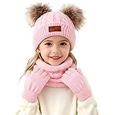 Winter Beanie Knit Hat Scarf Gloves Set for Kids Winter Warmth Hat Boys Girls Party Hat New Year's Gifts