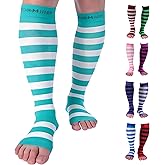 Doc Miller Compression Socks for Pregnant Women – Wide Calf, Open Toe Knee Sleeve 15-20 mmHG,Toeless Pregnancy Stockings for Varicose Veins, Footless Shin Splint Relief, 1 Pair