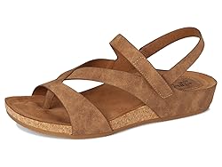 EuroSoft Women's Gianetta Flat Sandal, Brown Suede, 8