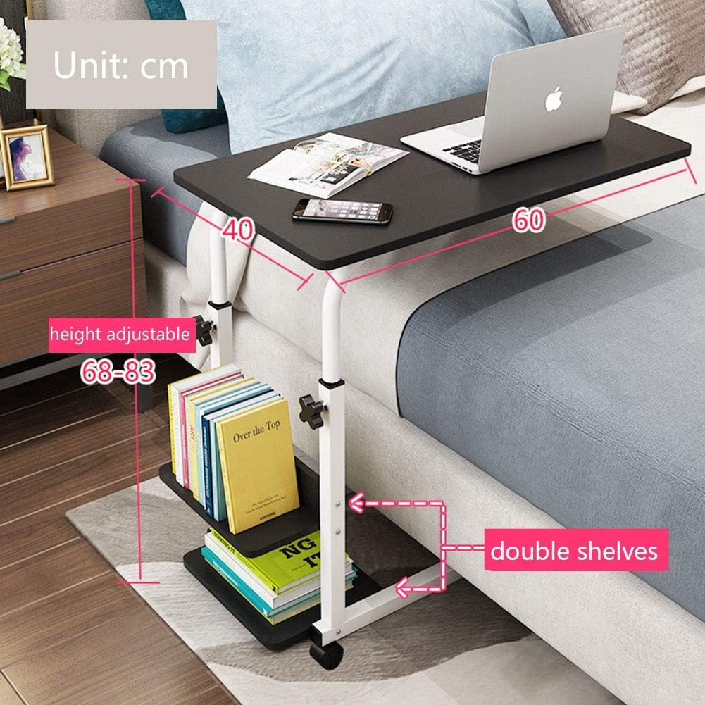 Lap Table Overbed Table, Adjustable With Wheels Portable Multifunctional Removable Laptop Desk Bed Sofa For Home Office Hospital Senior Elderly Patient (Color : B)