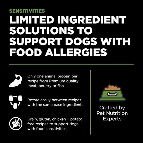GO! SOLUTIONS SENSITIVITIES LIMITED INGREDIENT TURKEY GRAIN-FREE DRY DOG FOOD, CHICKEN-FREE KIBBLE MADE BY EXPERTS FOR SENSITIVE STOMACHS & FOOD ALLERGIES, FOR PUPPIES, ADULTS, & SENIORS, 3.5 LB BAG