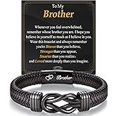 OAVOOK Teen Boy Gifts Infinity Leather Bracelets for Boys Braided Cuff Jewelry for Birthday, Christmas, Graduation