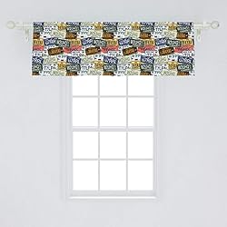 Ambesonne USA Window Valance, Retro American Auto