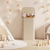 Lifewit 100L Laundry Basket with Lid Bamboo Handles Beige view 9