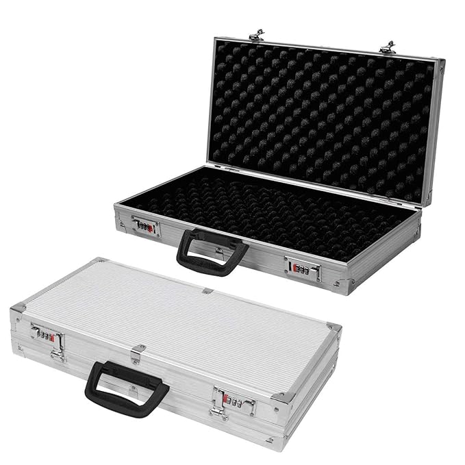 COSTWAY Waffenkoffer Gewehrkoffer Munitionskoffer Jagdkoffer Pistolenkoffer Alukoffer Flintenkoffer Waffe Koffer 47 x 25 x 8,
