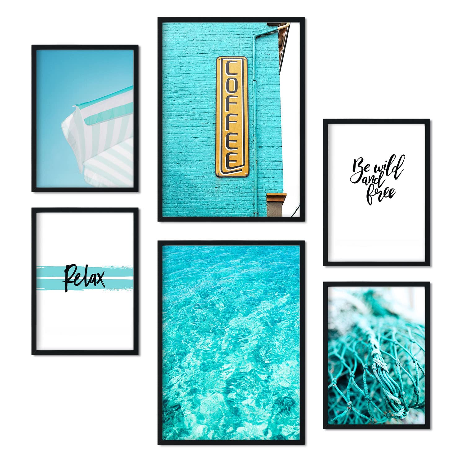 Nacnic - 6 sets of photography Prints Summer day - modern decorative poster to Frame - Mural hanging art - A3 and A4 - Unframed