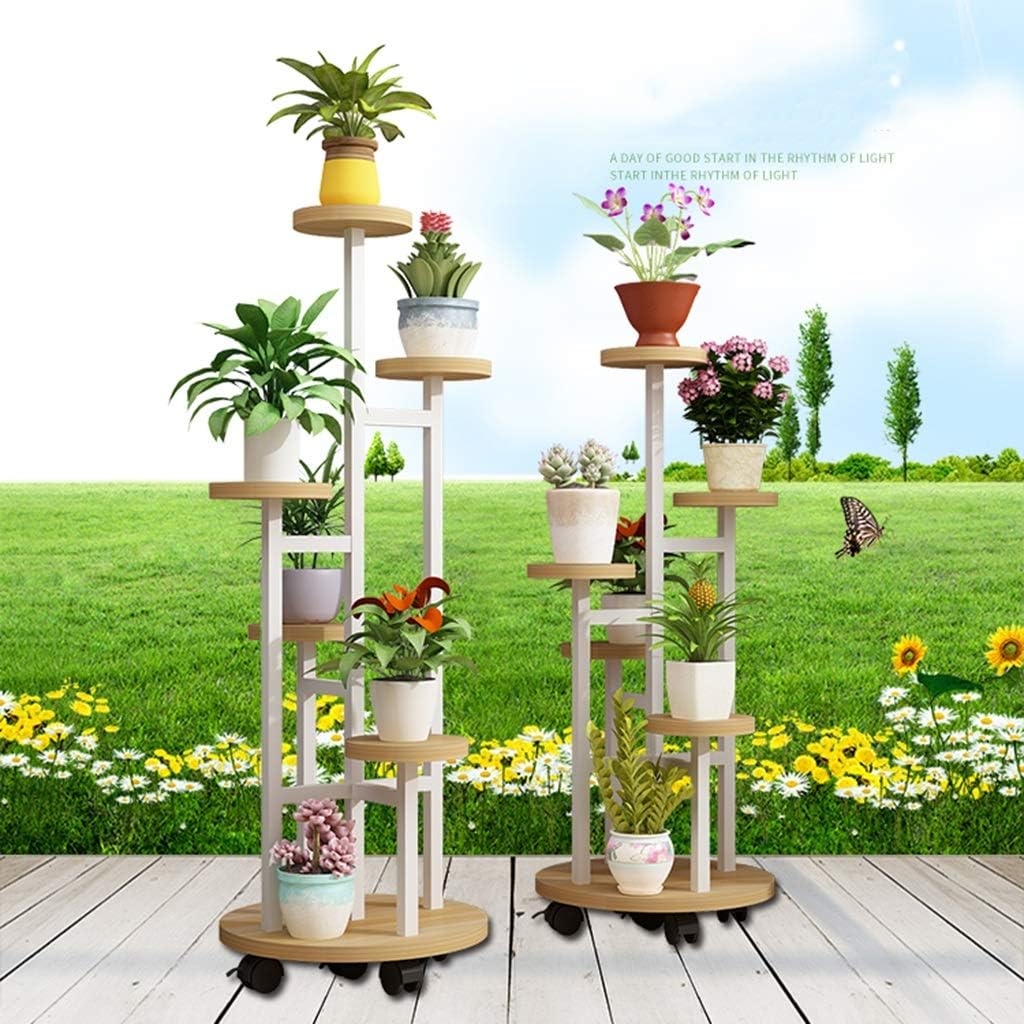 Jardinería Mobile Rack Polea Flower Stand Multi-capa De Cubierta ...