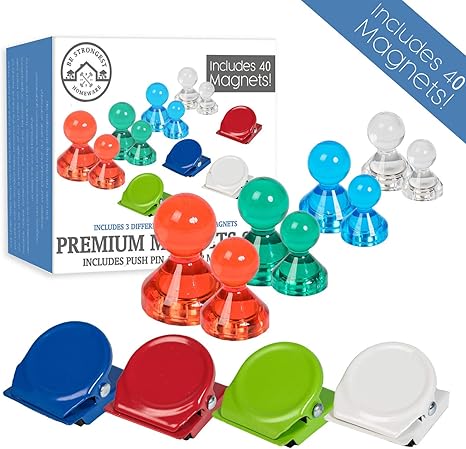 juego de imanes para nevera de push pin 40 unidades 4 colores frescos 3 tamanos clips imanes fuertes para el hogar refrigerador oficina