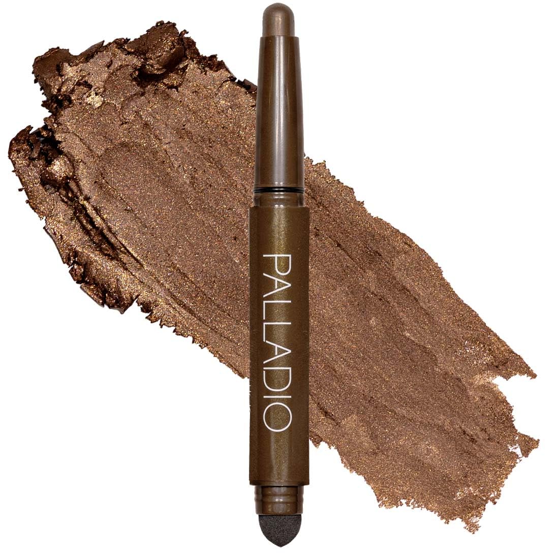 Palladio Waterproof Eyeshadow Stick with Blending Sponge, Long Lasting & Effortless Application, Smudge Free & Crease Proof Formula, Matte & Shimmer Shades, Buildable Eye Shadow (Chocolate Shimmer)