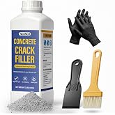 Concrete Crack Filler Heavy-Duty Dry Granular Mortar Repair Kit, 3 lb Gray | Quartz Sand Formula; Hole Filling; Indoor and Outdoor Use; Driveways, Walkways and Patios; Scraper, Brush and Gloves Included
