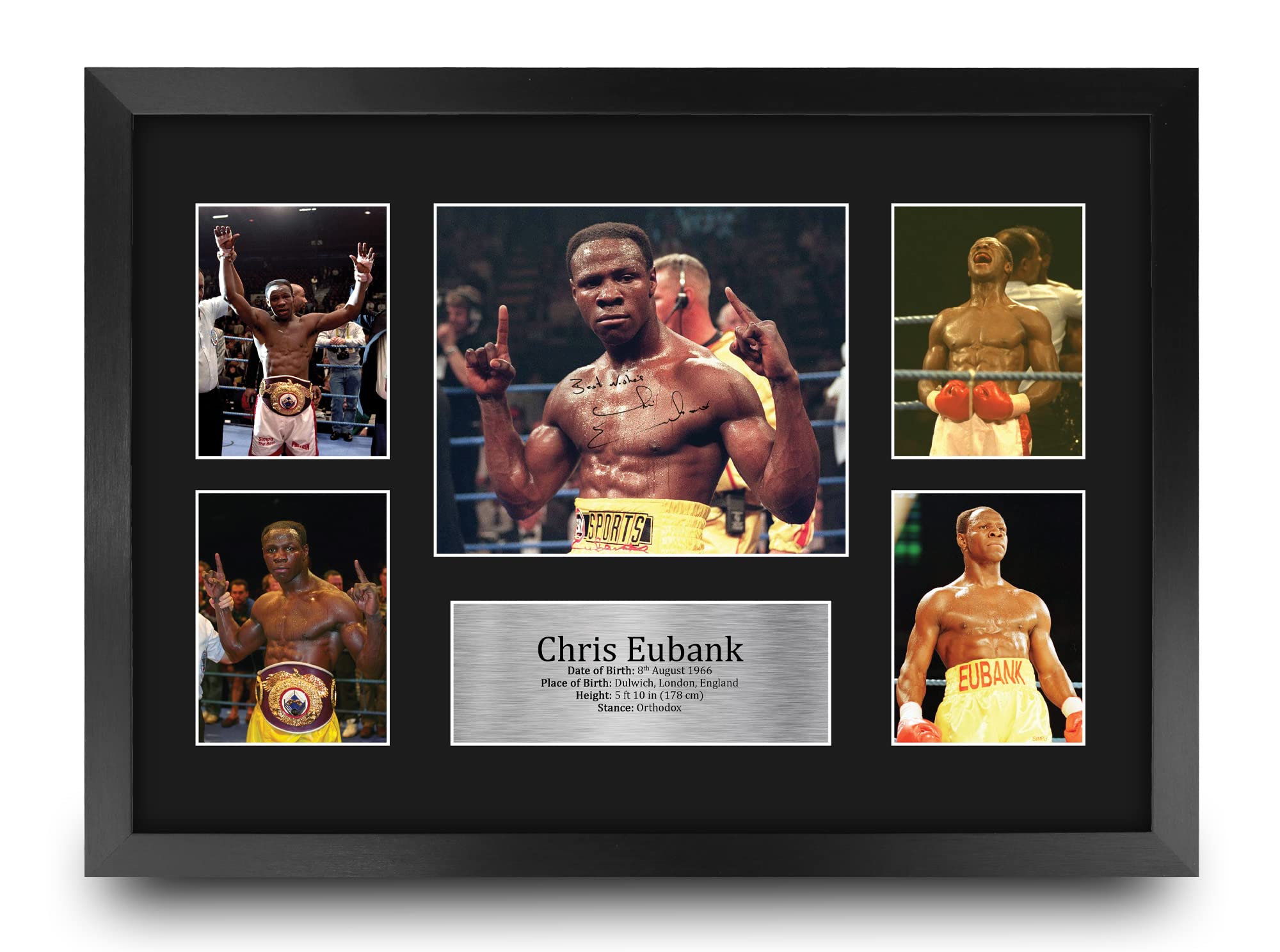 HWC Trading FR A3 Chris Eubank Gifts Printed Signed Autograph Picture for Boxer Memorabilia Fans - A3 Framed