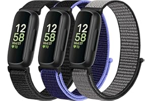 WNIPH Nylon Bands Compatible for Fitbit Inspire 3/Inspire 2/Inspire/Inspire HR/Ace 3/Ace 2 Bands, Breathable Sport Replacement Straps Soft Adjustable Solo Loop Nylon Wristband for Women Men Kids
