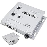Audiobank 1/2 DIN Digital Bass Processor - Sound Restoration, Adjustable Crossover, Remote Bass Knob, 15V RMS Input, 13.5V Peak Output for Car Audio Subwoofers