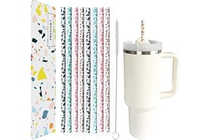 MIYINLA 40oz Replacement Straws 8 Pack | 40oz Tumbler Leopard Straws, Cheetah Straws, Iced Coffee Straws, 12 Inches Extra Long Straws, Leopard Drinking Straws, Reusable Straws