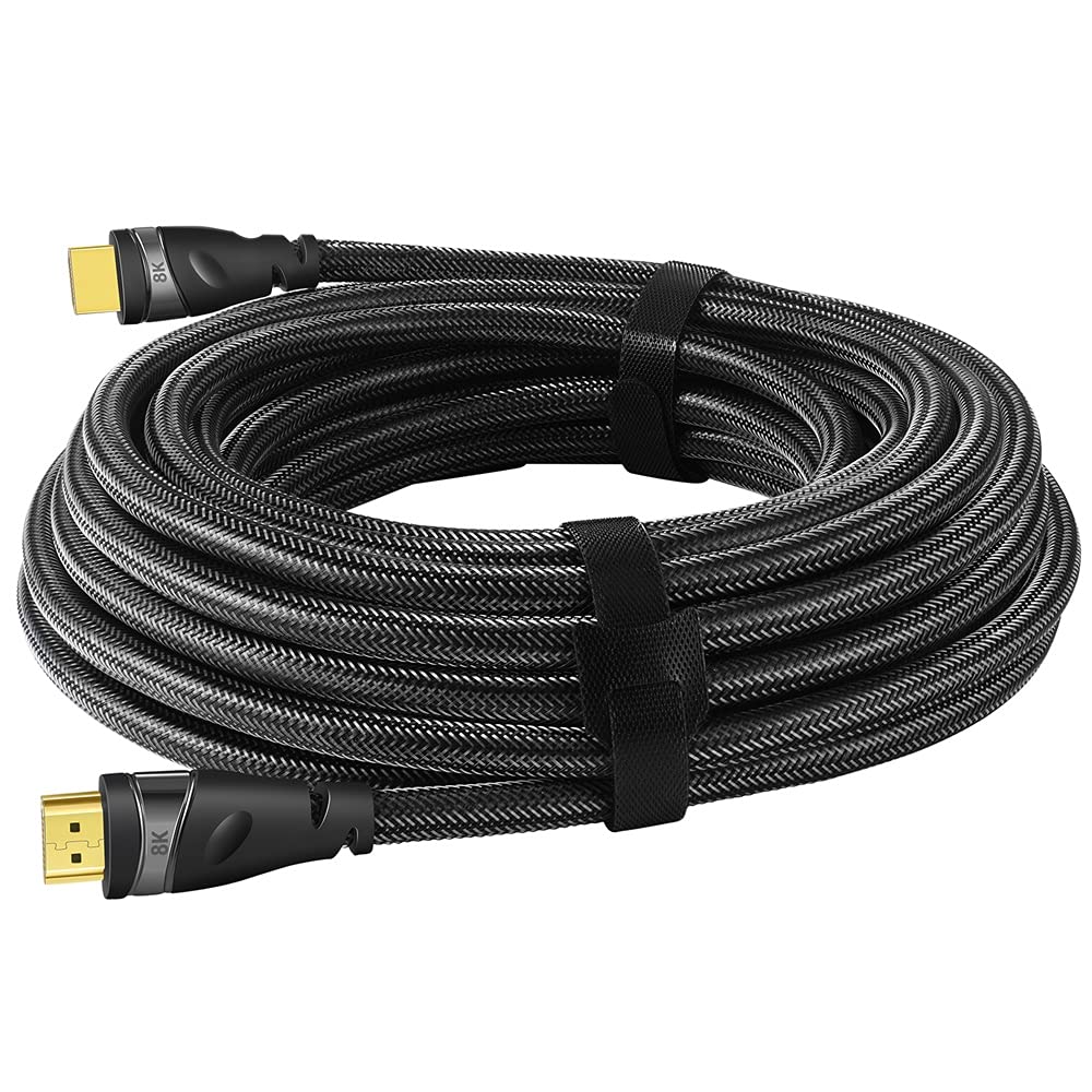 ConnBull 8K HDMI 2.1 Cable, High Speed 48Gbps HDMI Nylon Braided Cable Supports 4K@120Hz, 1080P HD, Dynamic HDR, 3D, eARC for PS5 PS4 Xbox etc (1M)